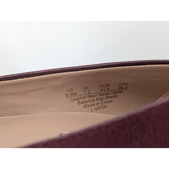 Franco Sarto Ursa Maroon Red Buckle Leather Square Pump Chunky Heels Size 9.5 - Picture 8 of 9